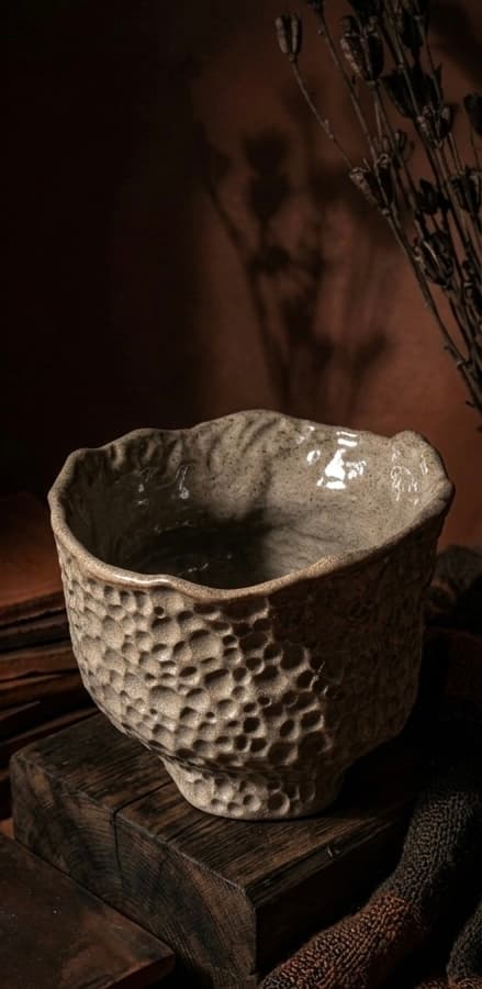 Ručne modelovaná keramická miska „Lava Stone“ – Organický dizajn v štýle Wabi-Sabi 2