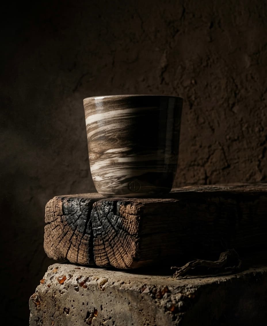 Dizajnová keramická váza Neriage – Ručne točená z 3 farieb hliny