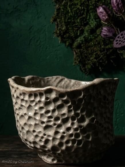 Ručne modelovaná keramická miska „Lava Stone“ – Organický dizajn v štýle Wabi-Sabi