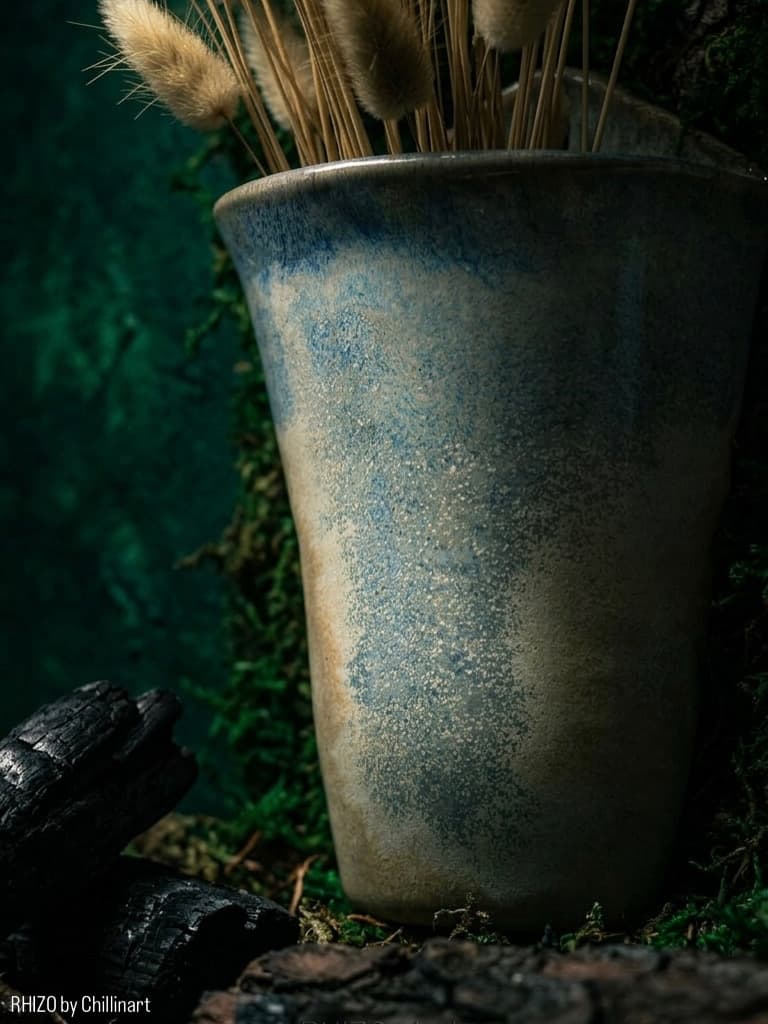 Ručne robená keramická váza na stenu „Ocean Mist“